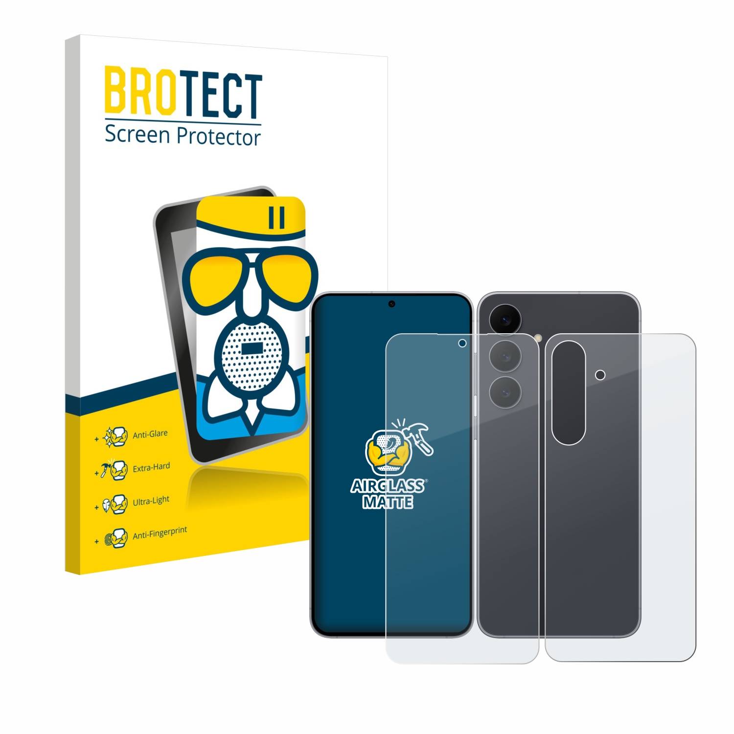 BROTECT Entspiegelungs Schutzglas für Samsung Galaxy S25 FE (Display+Rückseite) Schutzfolie Panzer Folie Glas matt-0