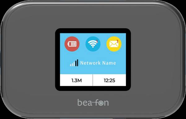 BEA-FON - Beafon MR3_EU001B, Wi-Fi 4 (802.11n), Einzelband (2,4GHz), 4G, Schwarz, Tragbarer Router