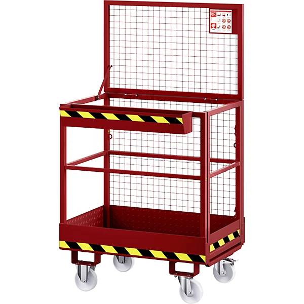 Arbeitskorb Typ RAK Aufnahme breite Seite mit Rollen feuerrot. 84853949 848539 49