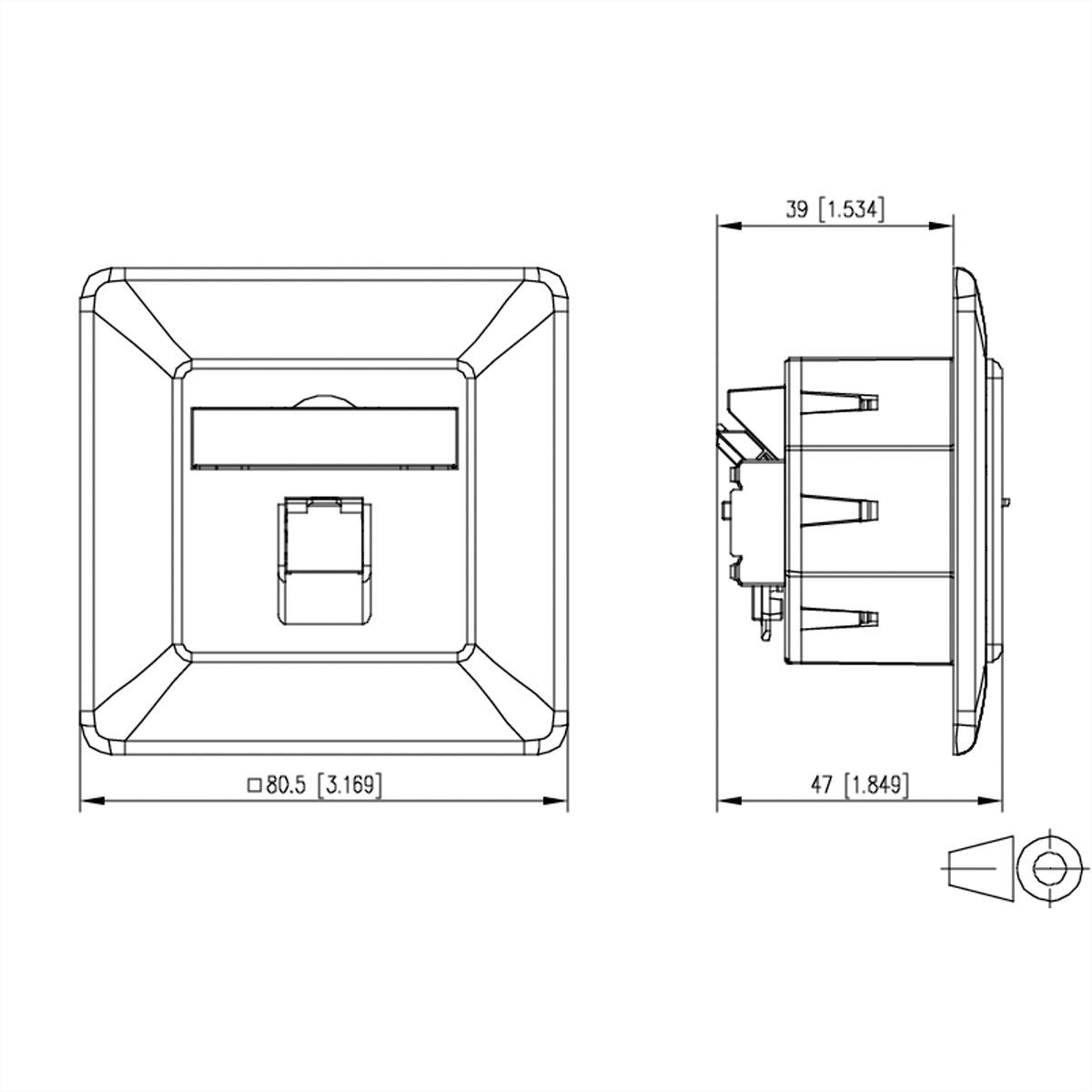 METZ CONNECT E-DAT C6A IDC Dose, 1 Port, UP, reinweiß-1
