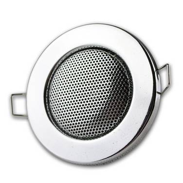Decken-Einbaulautsprecher "Mini" Halogen-Look, 8cm Ø, 6cm Einbau, chrom