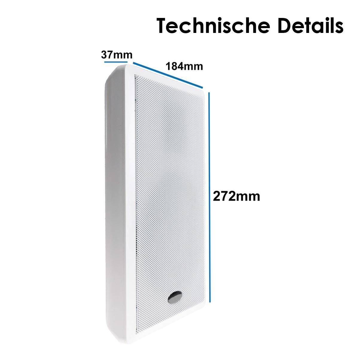 ChiliTec - Flatpanel-Lautsprecher 40W weiß 2-Wege Paar-4
