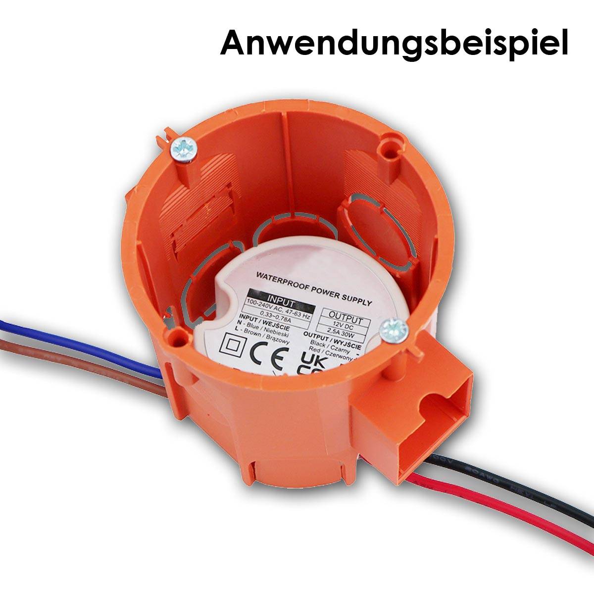 world-trading-net - LED Transformator 0-30W 12V DC, Ø50mm für UP-Dosen-3