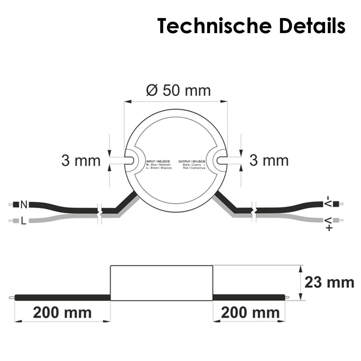 world-trading-net - LED Transformator 0-30W 12V DC, Ø50mm für UP-Dosen-4