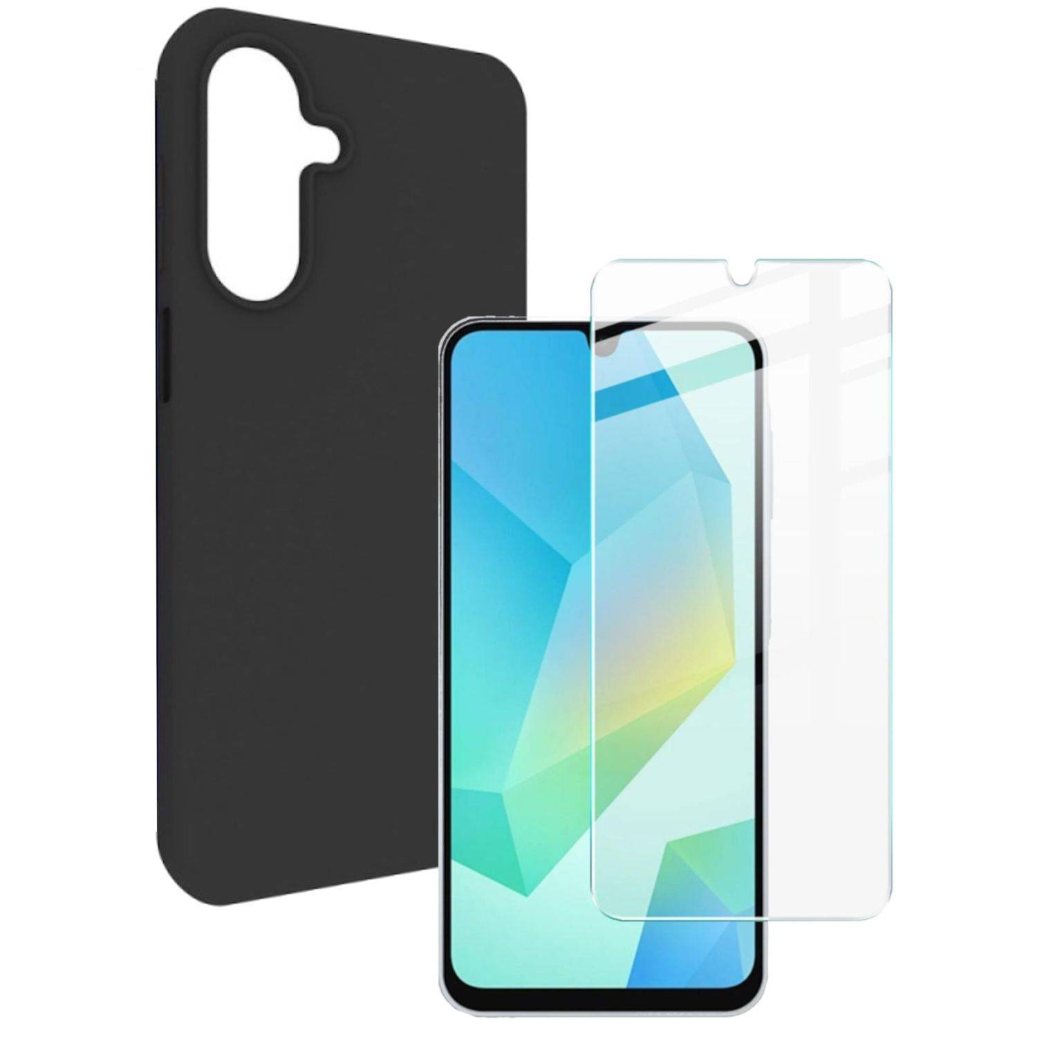 Handyhülle + Displayschutzglas für Samsung Galaxy A17 5G / 4G Silikon TPU Folie-0