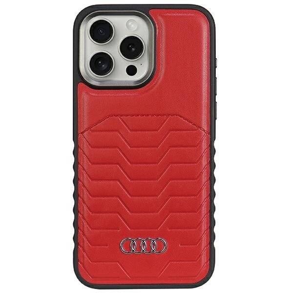 Symbolbild für Audi Kunstlederhülle MagSafe iPhone 14 Pro – rot