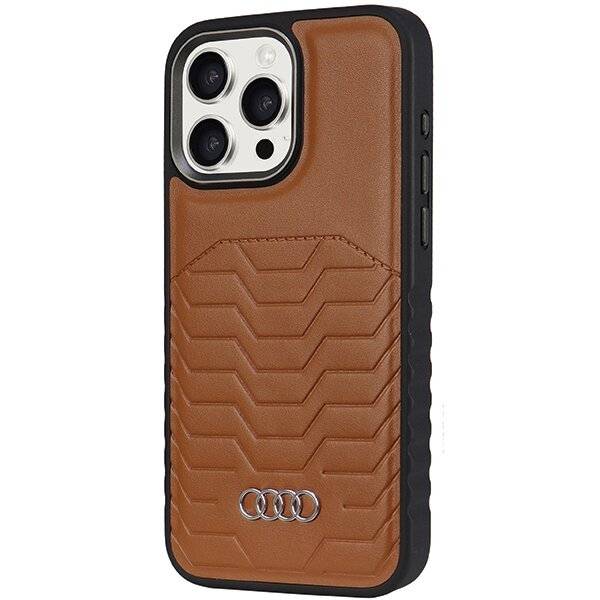 Audi Kunstlederhülle MagSafe iPhone 14 Pro – braun-5