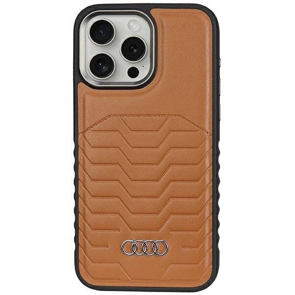 Audi Kunstlederhülle MagSafe iPhone 14 Pro – braun-0