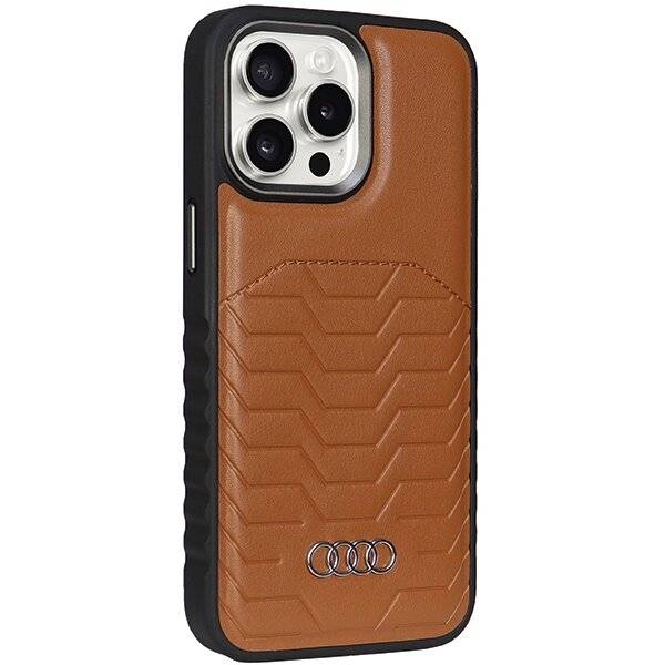 Audi Kunstlederhülle MagSafe iPhone 14 Pro – braun-4