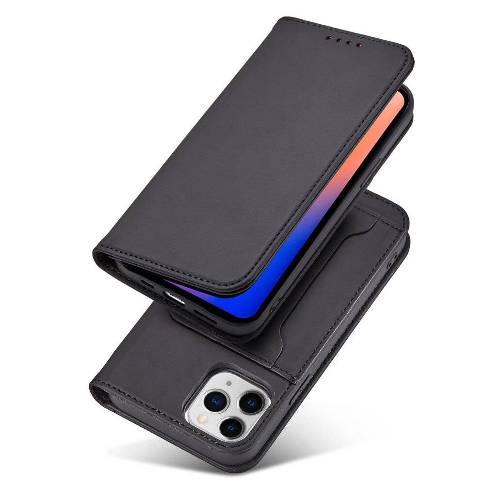 Magnetkartenhülle iPhone 12 Pro Tasche Kartenetui Kartenhalter Schwarz-2