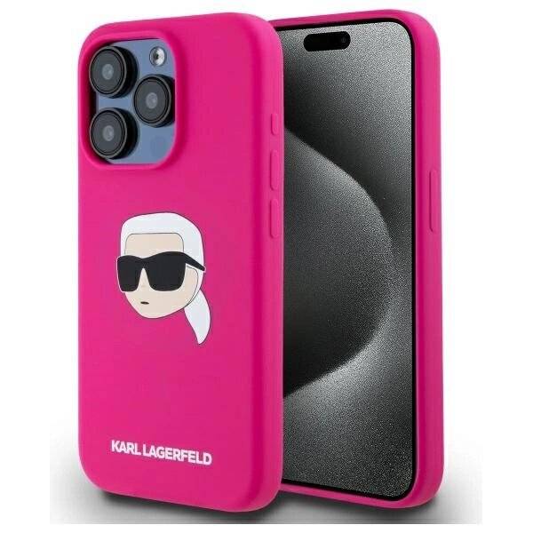 Karl Lagerfeld KLHMP15XSKHPPLF iPhone 15 Pro Max 6,7″ Fuchsia/Fuchsia Hardcase Silikon Head Print