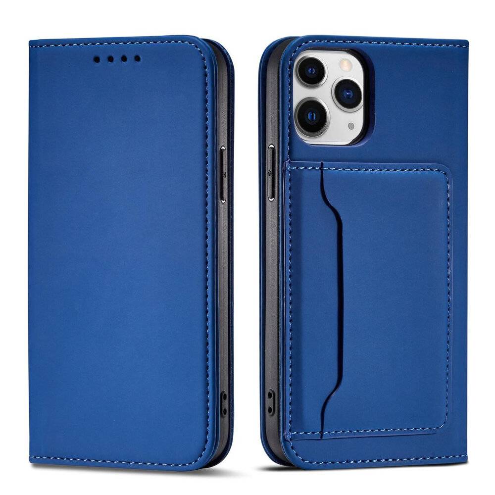 Magnetkartenetui iPhone 12 Cover Kartenetui Kartenständer blau-0