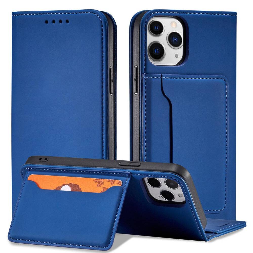 Magnetkartenetui iPhone 12 Cover Kartenetui Kartenständer blau-1