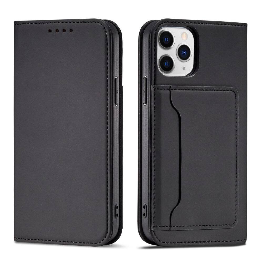 Magnetkartenhülle iPhone 12 Pro Max Tasche Kartenetui Kartenhalter Schwarz-0
