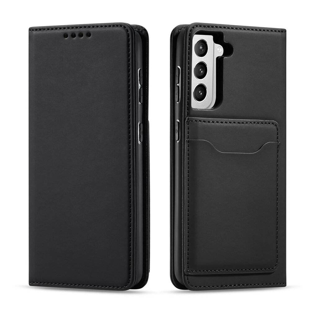 Magnet Kartenetui Samsung Galaxy S22+ S22 Plus Tasche Wallet Kartenhalter Schwarz-0