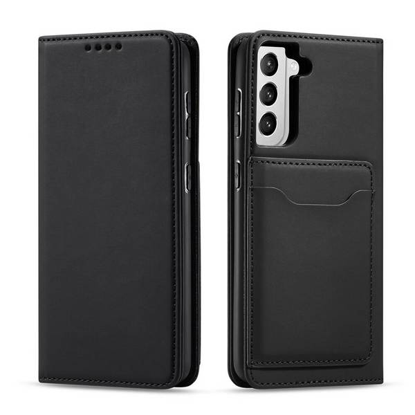 Magnet Kartenetui Samsung Galaxy S22+ S22 Plus Tasche Wallet Kartenhalter Schwarz