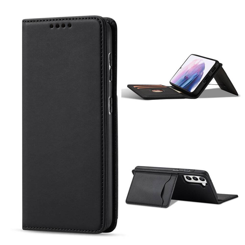 Magnet Kartenetui Samsung Galaxy S22+ S22 Plus Tasche Wallet Kartenhalter Schwarz-1