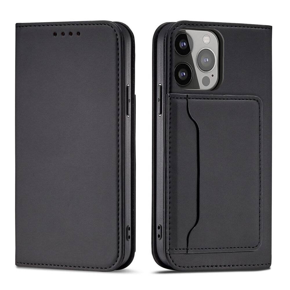 Magnetkartenhülle iPhone 13 Pro Max Tasche Kartenetui Kartenhalter Schwarz-0