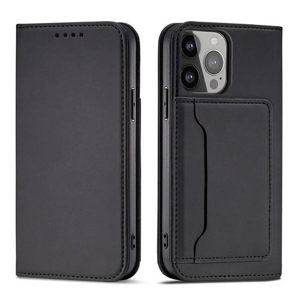 Magnetkartenhülle iPhone 13 Pro Max Tasche Kartenetui Kartenhalter Schwarz