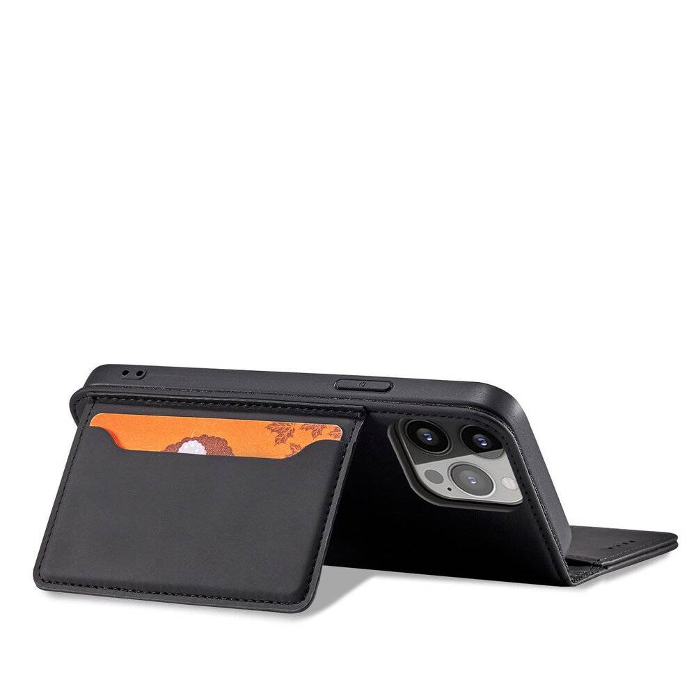 Magnetkartenhülle iPhone 13 Pro Max Tasche Kartenetui Kartenhalter Schwarz-3