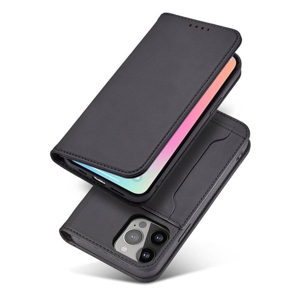Magnetkartenhülle iPhone 13 Pro Max Tasche Kartenetui Kartenhalter Schwarz-4