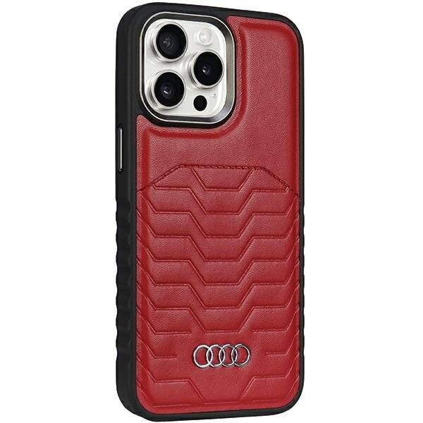 Audi Kunstlederhülle MagSafe iPhone 14 Pro – rot-4