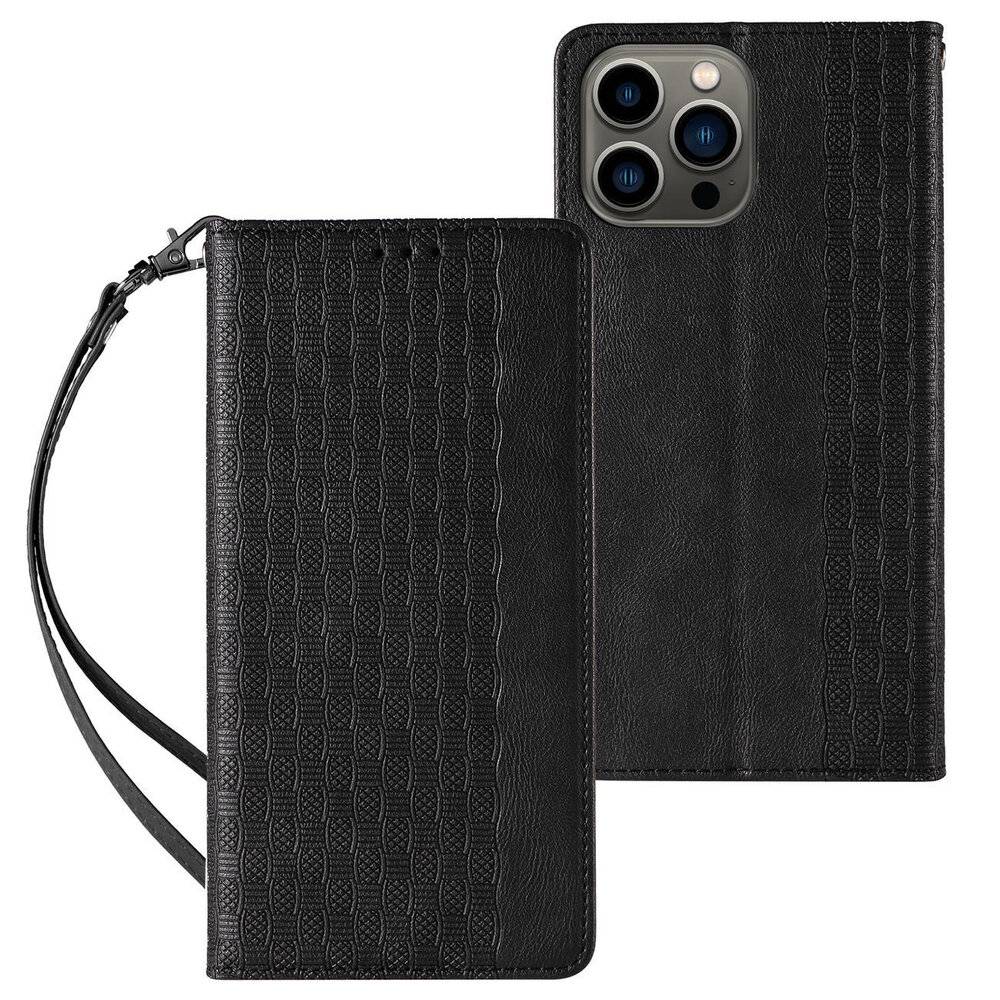 Magnet Strap Case iPhone 12 Pro Pouch Wallet + Mini Lanyard Pendant Schwarz-0