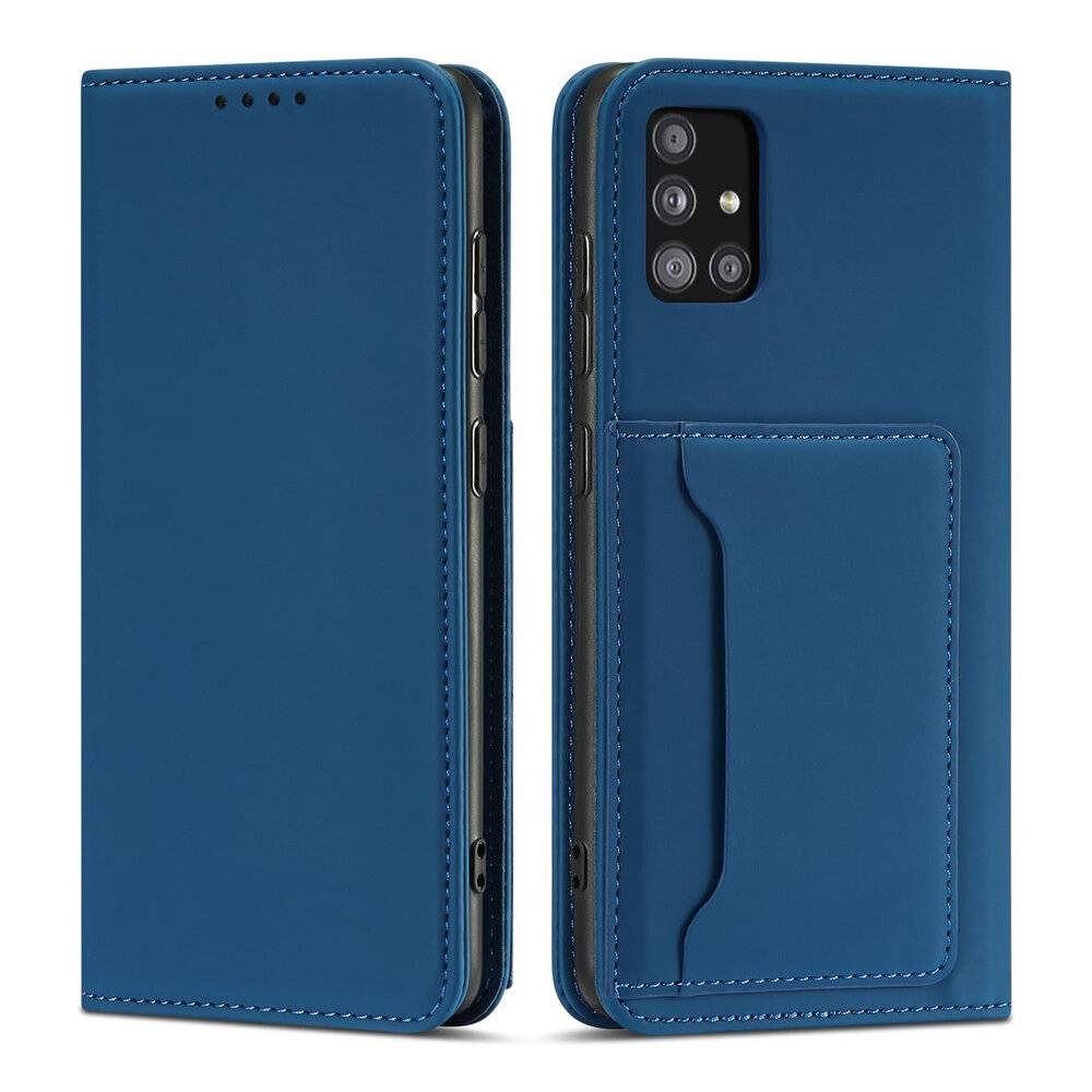 Magnet Kartenetui Samsung Galaxy A12 5G Tasche Brieftasche Kartenhalter Blau-0