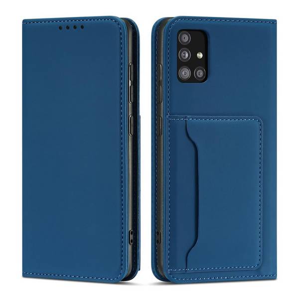 Magnet Kartenetui Samsung Galaxy A12 5G Tasche Brieftasche Kartenhalter Blau
