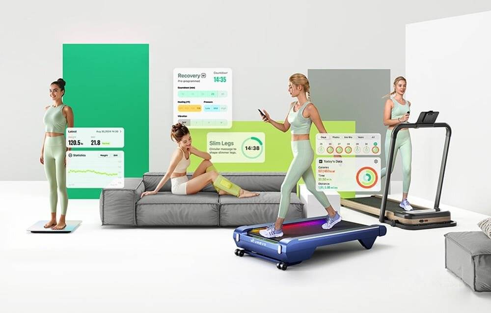 UREVO Foldi 3S Smart faltbares elektrisches Laufband (schwarz)-2
