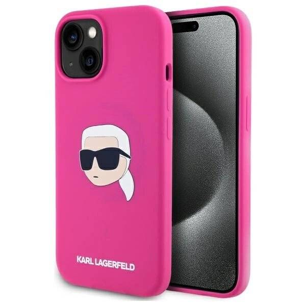 Karl Lagerfeld KLHMP15SSKHPPPLF iPhone 15 6,1″ Fuchsia/Fuchsia Hardcase Silikon Head Print-0
