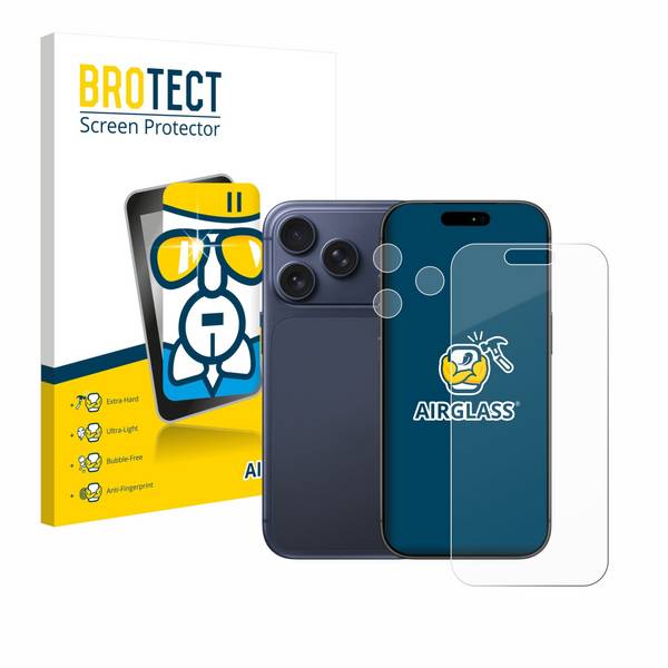 BROTECT Schutzglas für Apple iPhone 17 Pro (Display+Kamera) Schutzfolie Panzer Folie Glas Display Schutz klar
