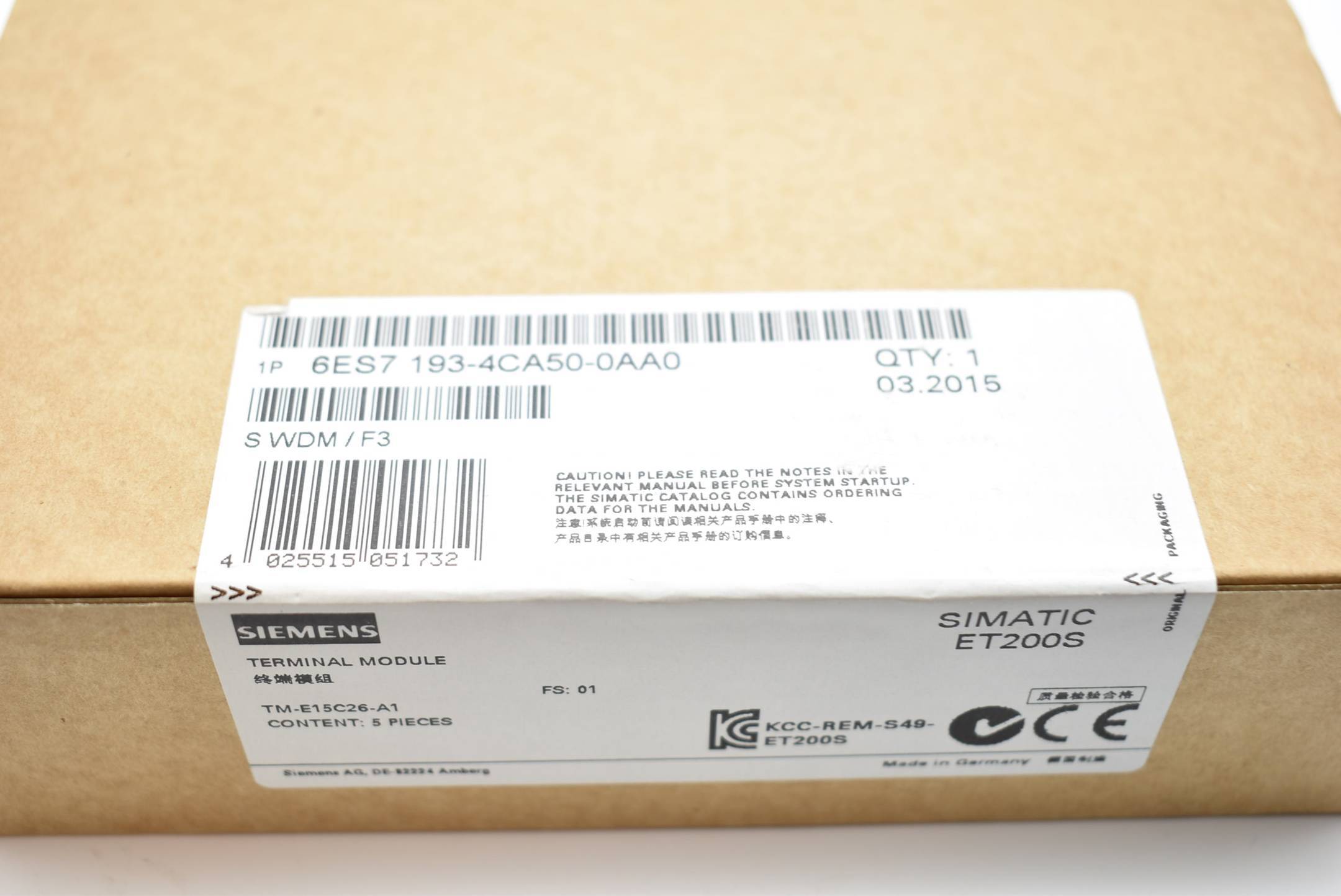 5x Siemens simatic ET 200S 6ES7 193-4CA50-0AA0 ( 6ES7193-4CA50-0AA0 )-1