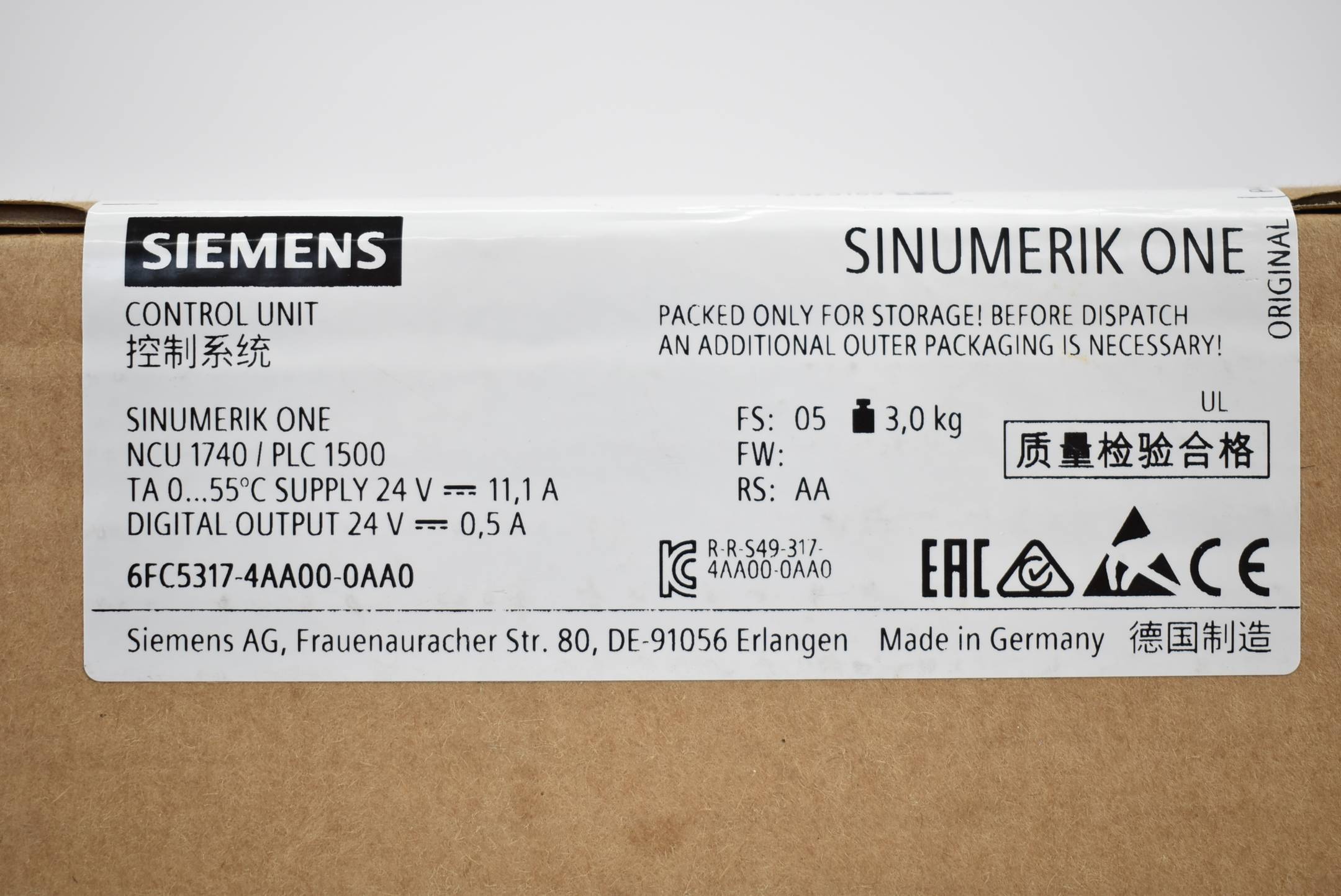 Siemens sinumerik One NCU 1740 6FC5 317-4AA00-0AA0 ( 6FC5317-4AA00-0AA0 ) E05-1