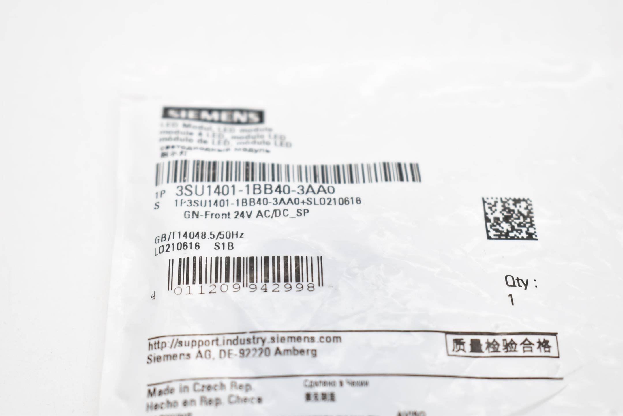 Siemens 3SU1401-1BB40-3AA0 LED-Modul Grün 24 V DC/AC 1 St.-3