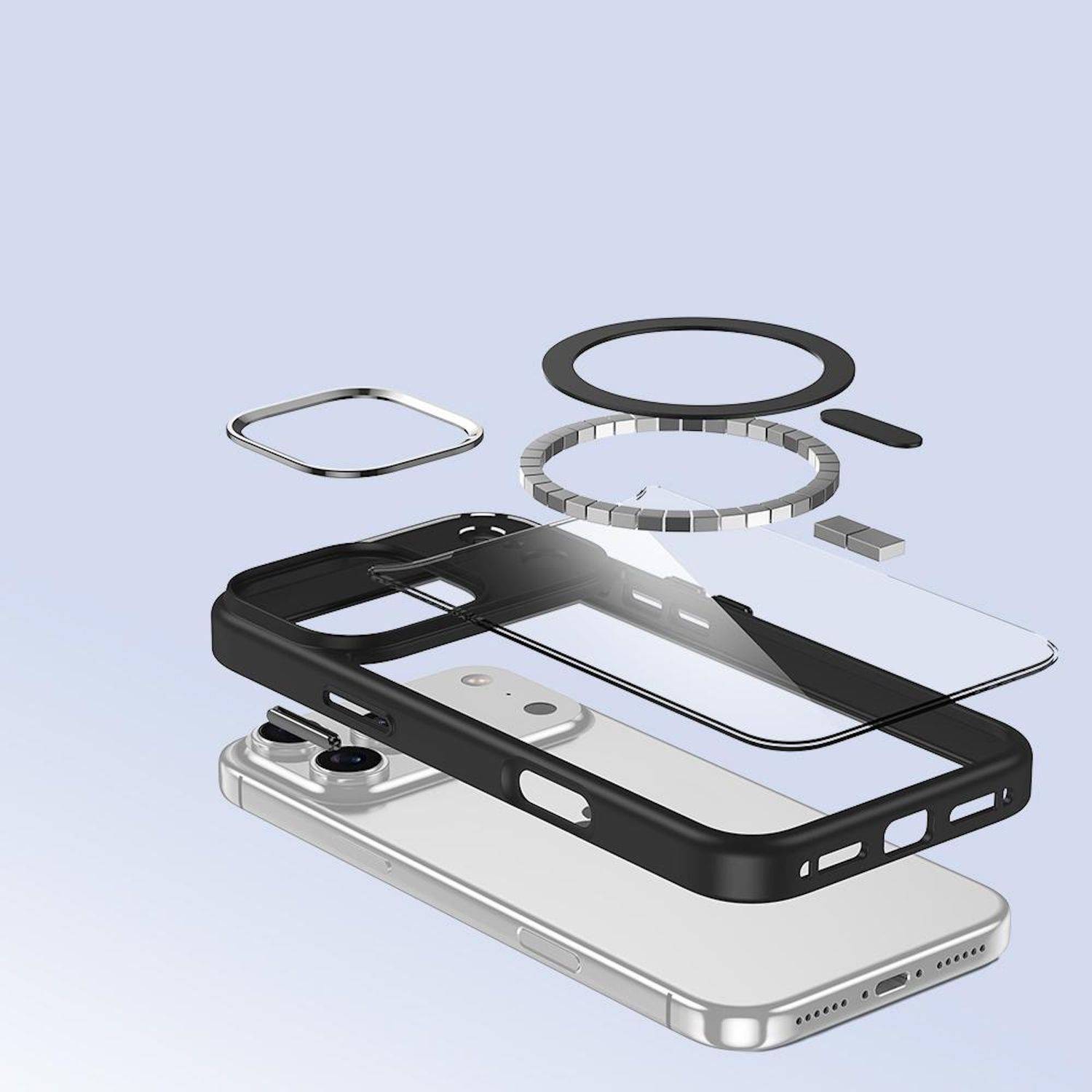 Für Apple iPhone 17 Pro Max Kamera Ring MagSafe Hybrid Schutz Hülle Transparent-1