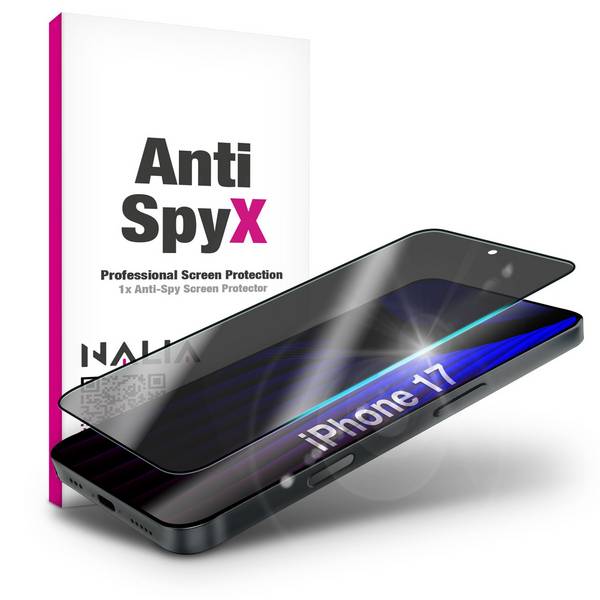 NALIA Schutzglas "AntiSpyX" für Apple iPhone 17 – Privacy Display Glas Anti-Spy Blickschutz 9H Härte