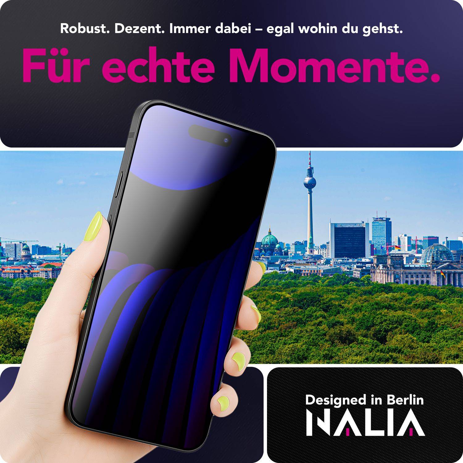 NALIA Schutzglas "AntiSpyX" für Apple iPhone 17 – Privacy Display Glas Anti-Spy Blickschutz 9H Härte-3