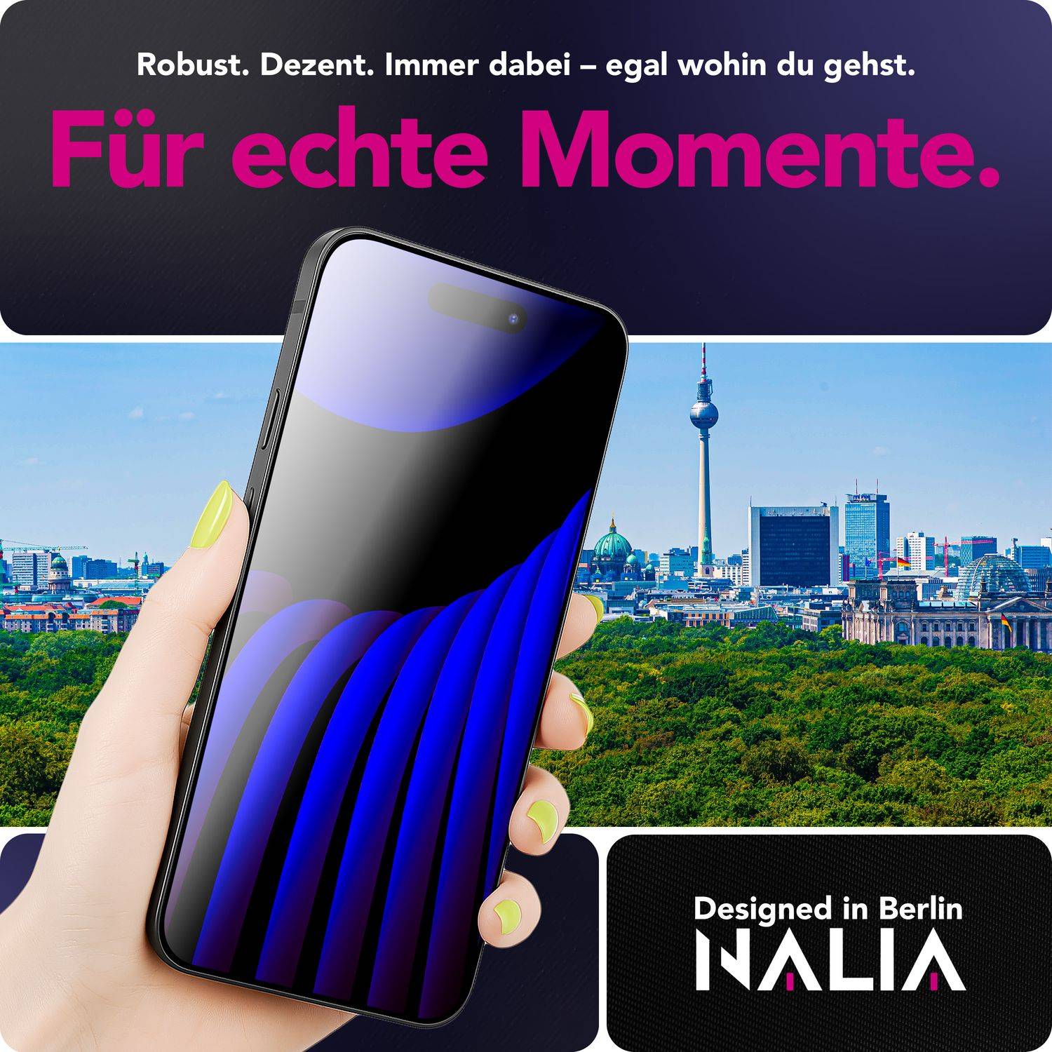 NALIA Schutzglas "ArmorGlassX" für Apple iPhone 17 – 2x Display Glas Ultra Klar 9H Härte - Transparent, schwarzer Rahmen-3