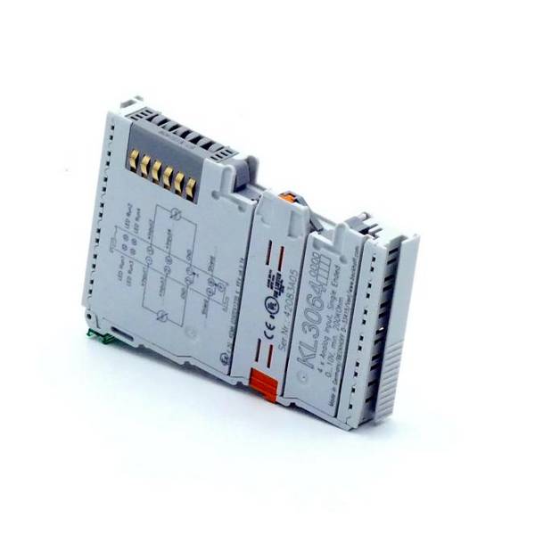 Beckhoff KL3064, Busklemme, 4-Kanal-Analog-Eingang, Spannung, 0…10 V, 12 Bit, single-ended, mit Schirmanschluss