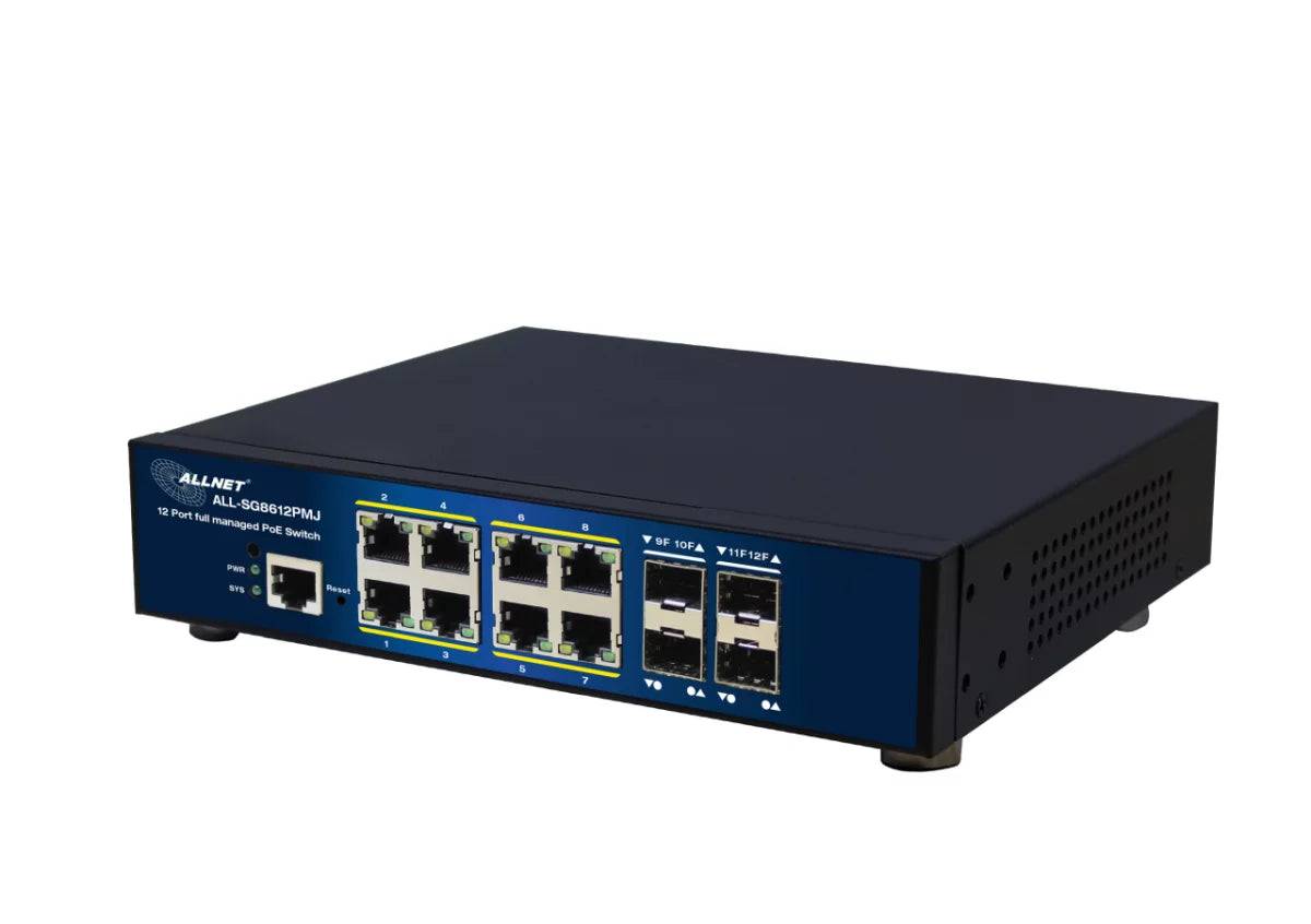 ALLNET - Switch full managed Layer2+• 8x GbE• PoE Budget 300W• at• 4x SFP - Switch - 1 Gbps-0