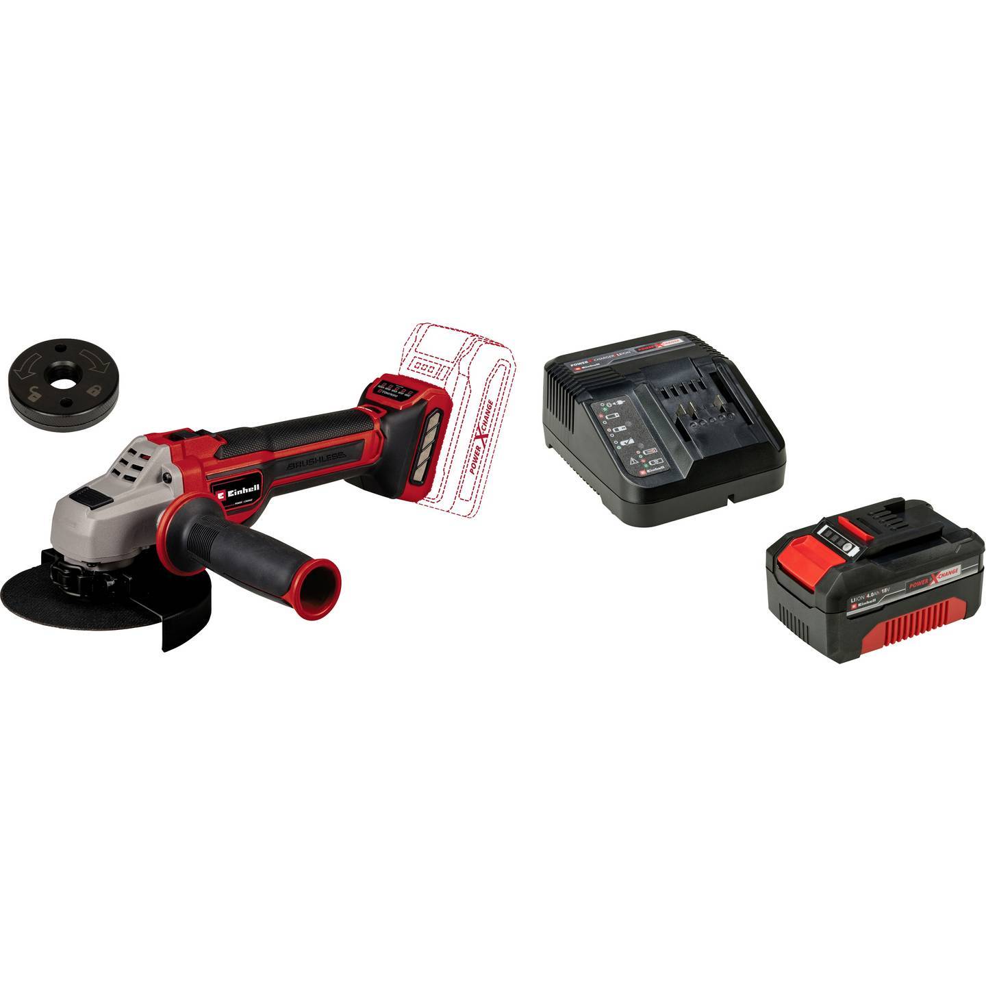 Einhell set comprising cordless angle grinder TP-AG 18/125 CE Q Li - Solo Power-0