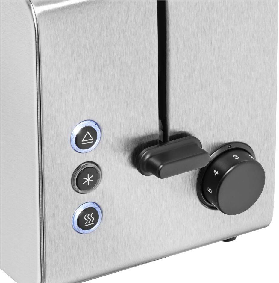 WMF Stelio Toaster 2 Scheiben Edelstahl, Doppelschlitz Toaster mit Brötchenaufsatz,-4