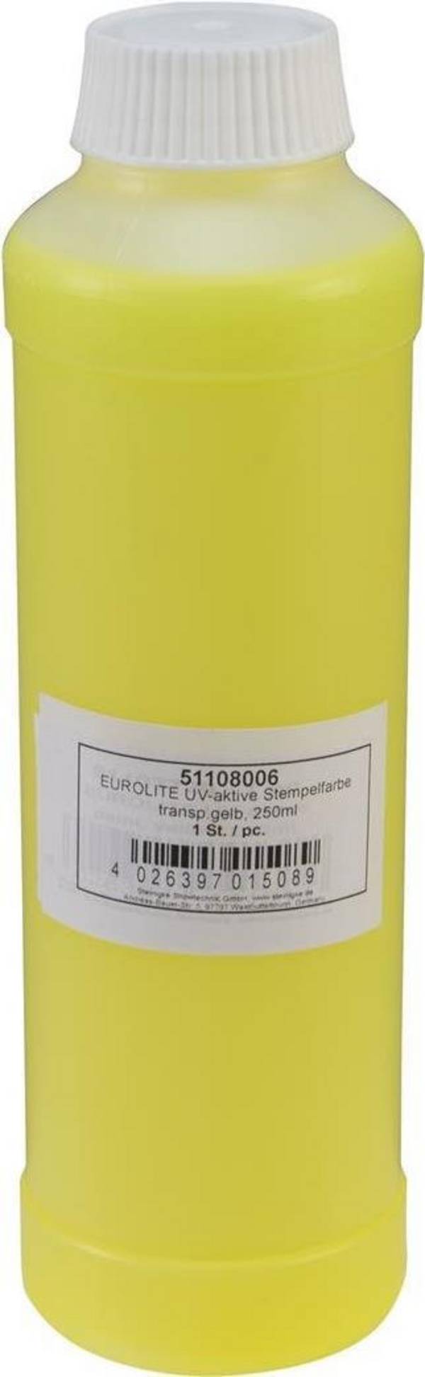 Schwarzlicht- UV- Leuchtfarben UV-aktive Stempelfarbe transp.gelb 250ml 51108006