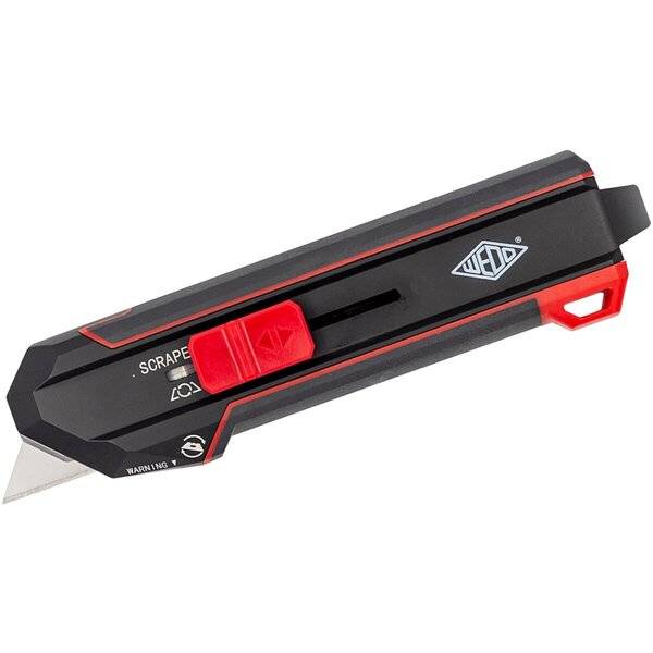 Cutter Schaber Premium 2in1 mit Klingendrehfunktion schwarz/rot