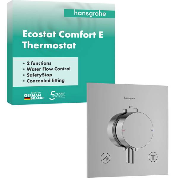 hansgrohe Ecostat Comfort E Thermostat Unterputz für 2 Verbraucher, Chrom