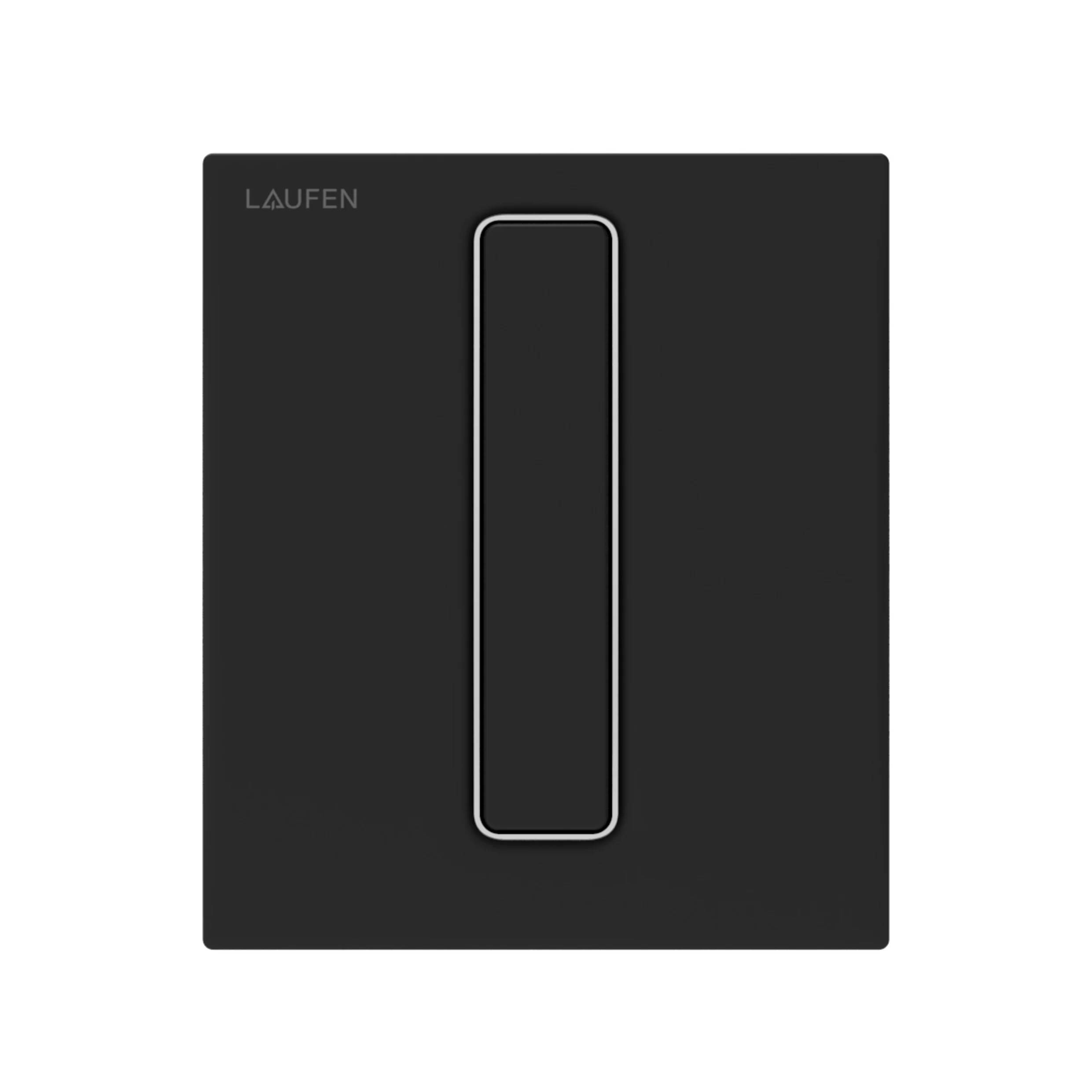 Laufen Urinal Drückerplatte Ineo AU101 125x145x10mm, Kunststoff, mit verchromter Nut, Schwarz matt-0