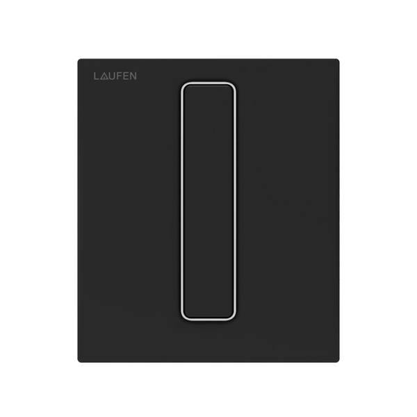 Laufen Urinal Drückerplatte Ineo AU101 125x145x10mm, Kunststoff, mit verchromter Nut, Schwarz matt