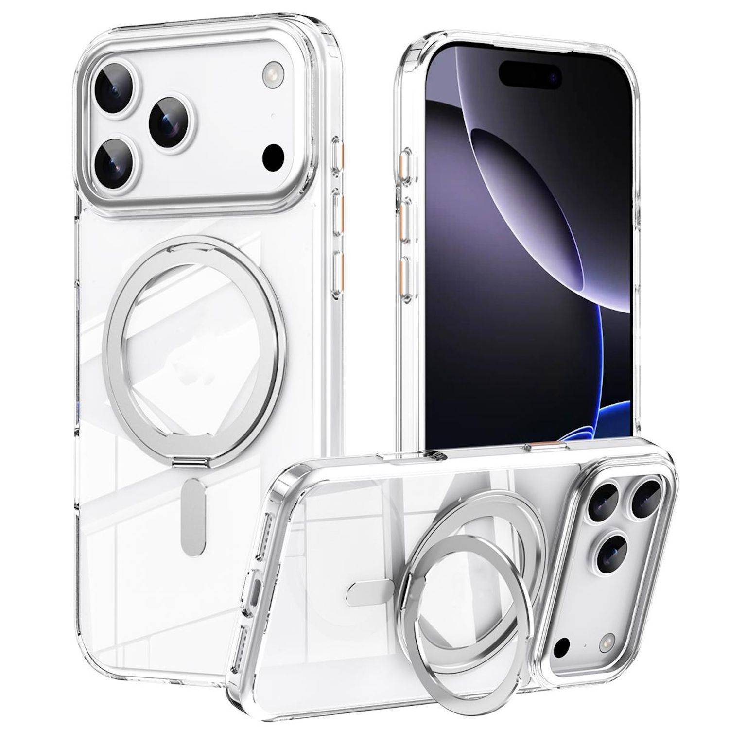 MagSafe Handyhülle für Apple iPhone 18 Pro / 17 Pro 360 Grad Dreh Ring Ständer-0
