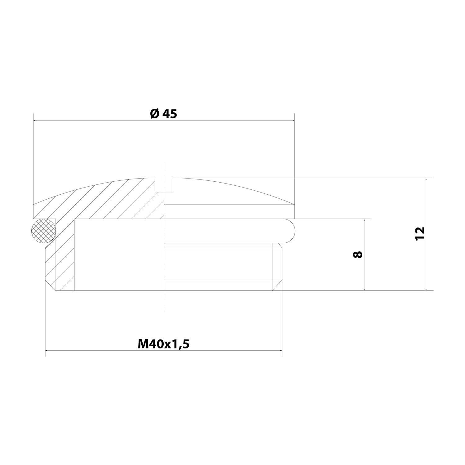 Symbolbild für Stecker Express V102-1040-03-EX, ATEX-Blindstopfen M40x1,5 MBR-M40-ATEX rund